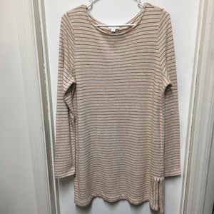 J. Jill striped textured knit tunic w/ side split